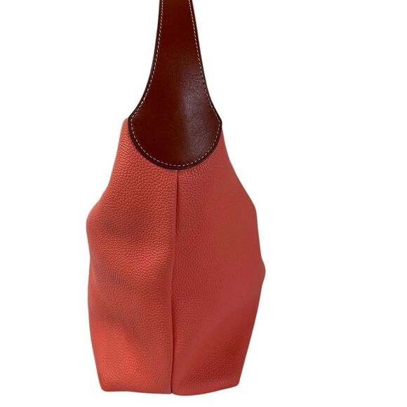 Dooney & Bourke hobo bag Tangerine cream colored Pebble Leather Logo - Picture 4 of 10